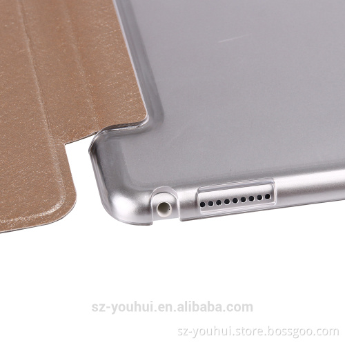 Factory Price Silk Texture Ultra Slim Tripled Folding Flip Cover Smart Auto Wake Up Case For iPad Pro Tablet